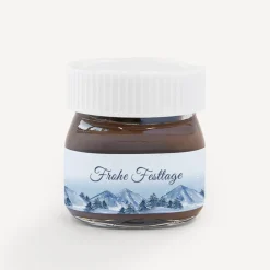 Mini Nutella Glas mit Aufkleber geschäftlich