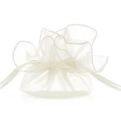 Organzakreis mit Satinband creme
