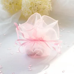 Organzakreis mit Satinband rosa