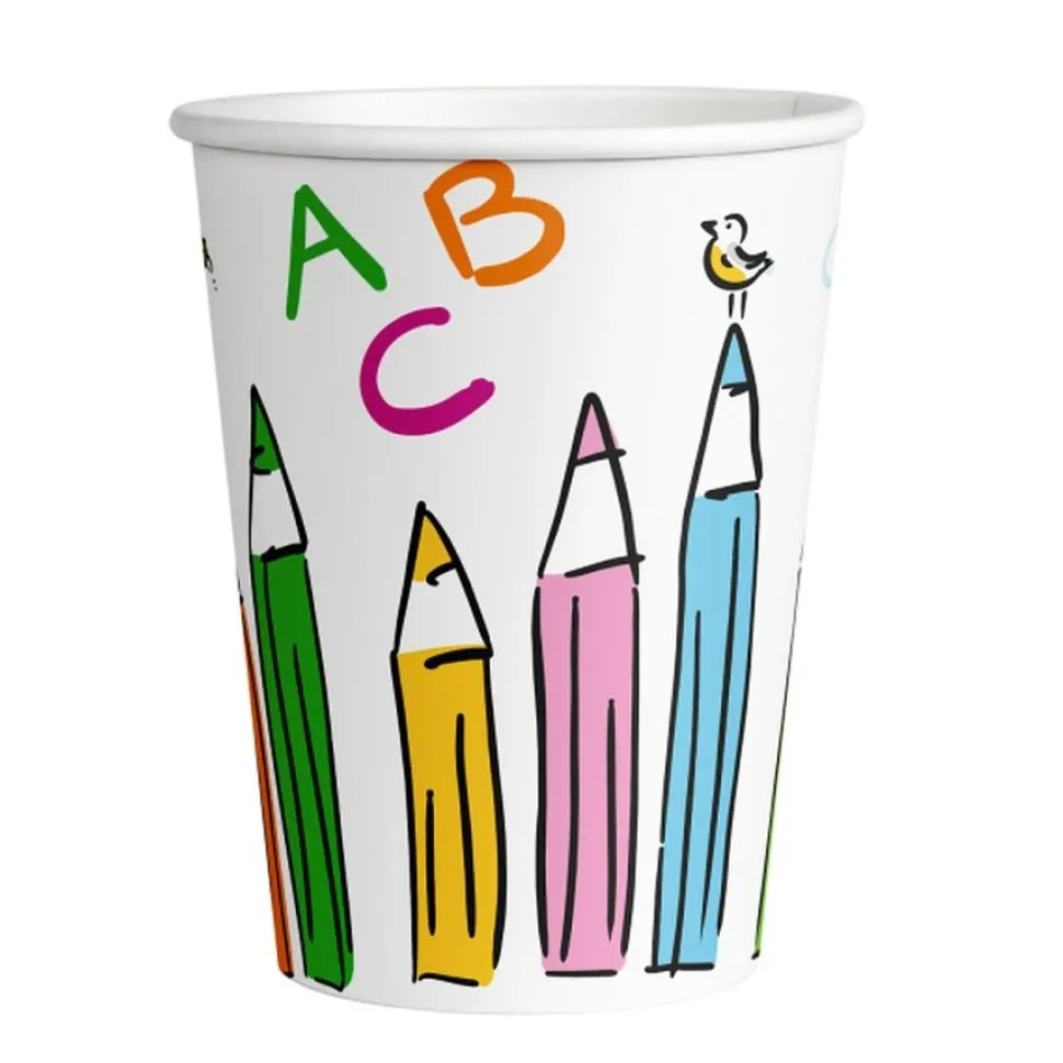 Pappbecher Einschulung "ABC" 8 Stück