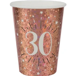 Pappbecher 30. Geburtstag roségold 10 Stück