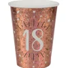 Pappbecher 18. Geburtstag roségold 10 Stück