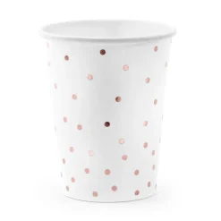 Pappbecher Punkte roségold 6 Stück