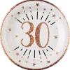 Pappteller 30. Geburtstag roségold 10 Stück