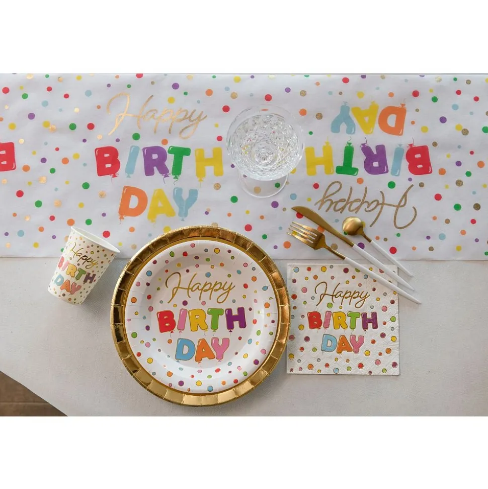 Pappteller "Happy Birthday" bunt 10 Stück