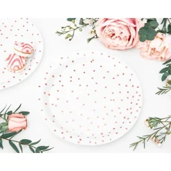 Pappteller Punkte roségold Ø 18 cm 6 Stück