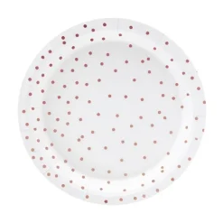 Pappteller Punkte roségold Ø 18 cm 6 Stück