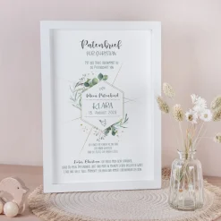 Patenbrief "Aquarell Eukalyptus Zweige"