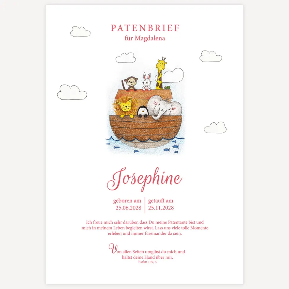 Patenbrief Arche Noah