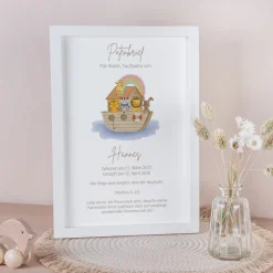 Patenbrief "Arche Noah Regenbogen Pastell"
