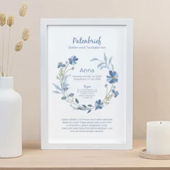 Patenbrief "Blütenkranz blau"