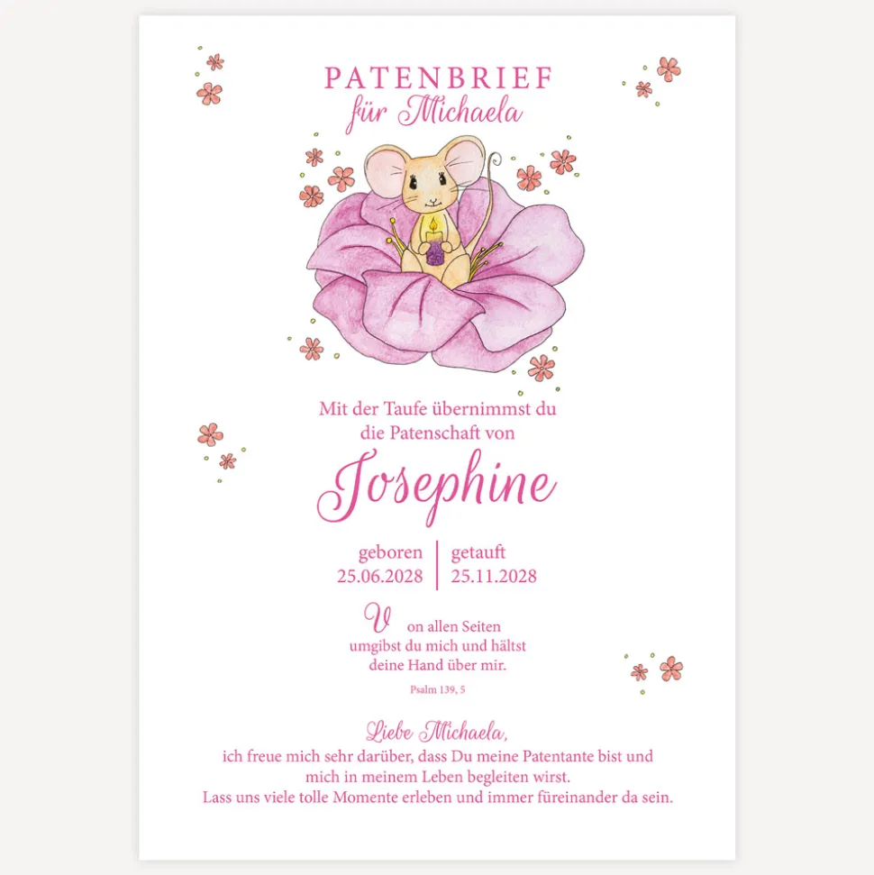 Patenbrief Blütenmaus