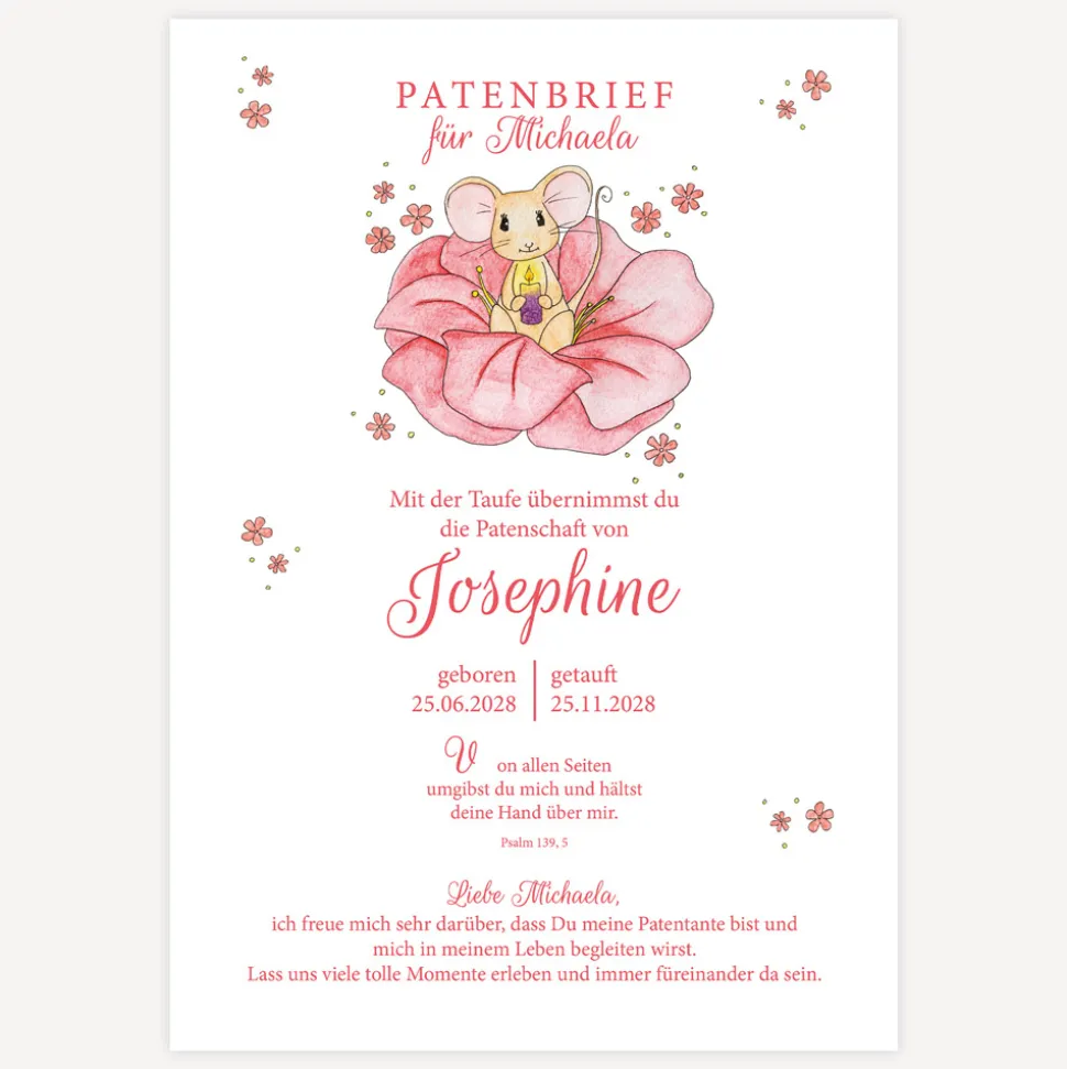 Patenbrief Blütenmaus