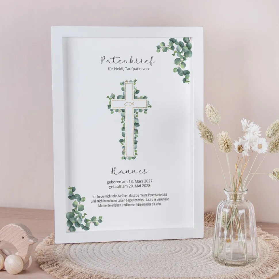 Patenbrief "Eukalyptus Kreuz"