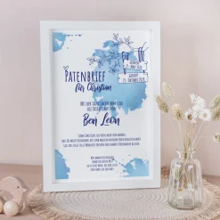 Patenbrief Junge Aquarell