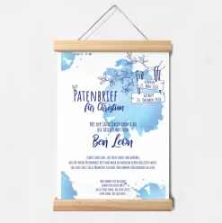 Patenbrief Junge Aquarell