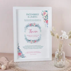 Patenbrief Kranz Aquarell