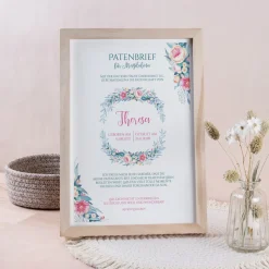 Patenbrief Kranz Aquarell