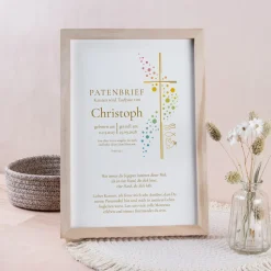 Patenbrief Kreuz mit Symbolen