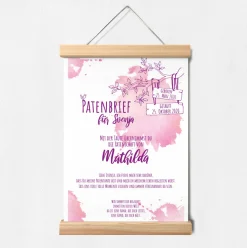 Patenbrief Mädchen Aquarell