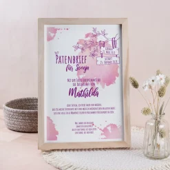Patenbrief Mädchen Aquarell