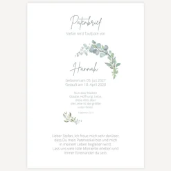 Patenbrief "Naturell"
