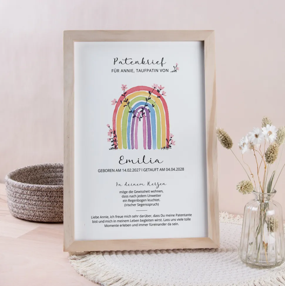 Patenbrief "Regenbogen Vintage"