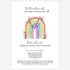 Patenbrief "Regenbogen Vintage"