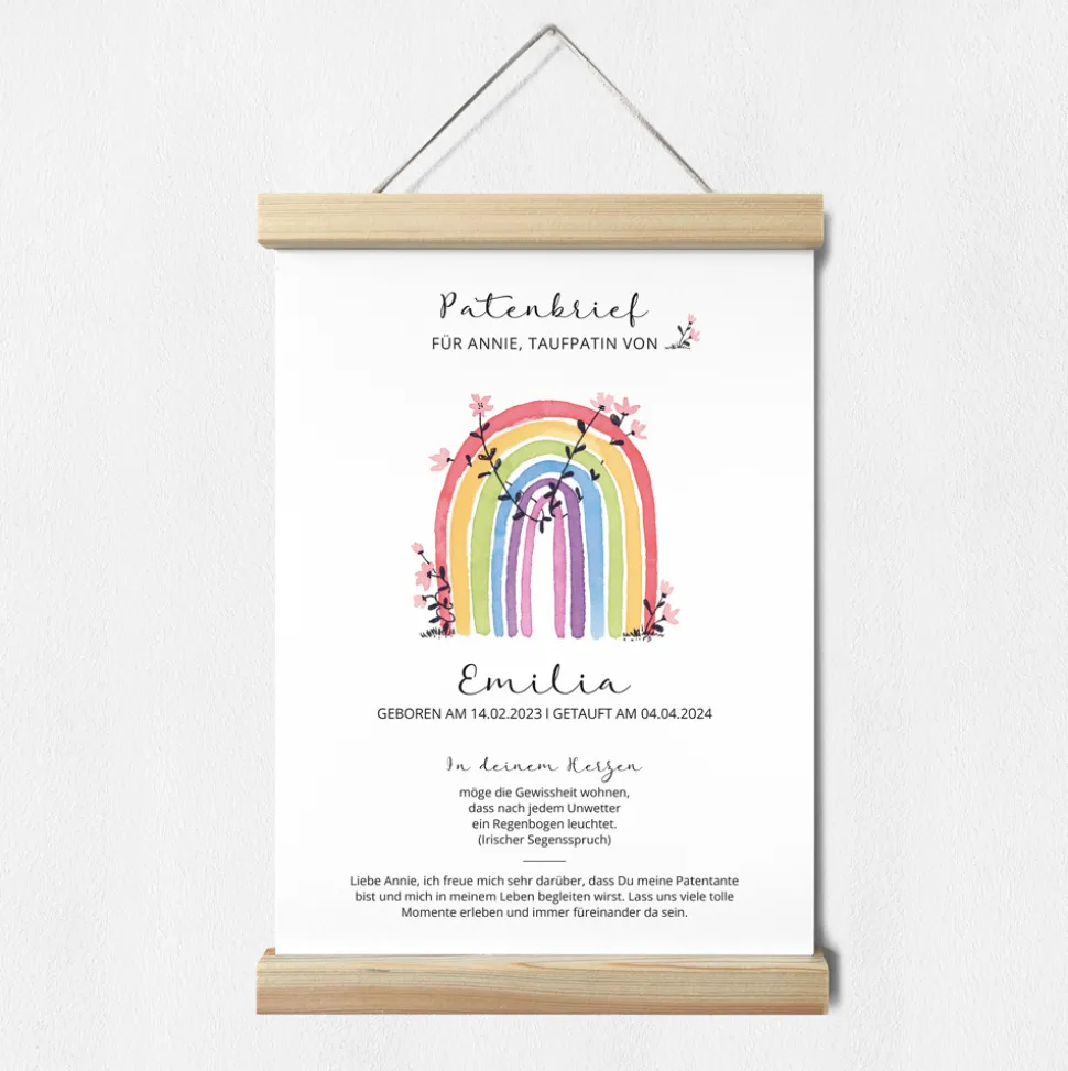 Patenbrief "Regenbogen Vintage"