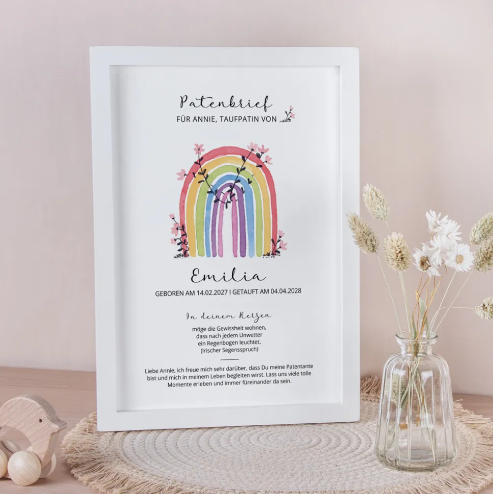 Patenbrief "Regenbogen Vintage"