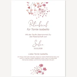 Patenbrief "Trockenblumen Blush"