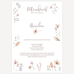 Patenbrief "Wild Flowers"