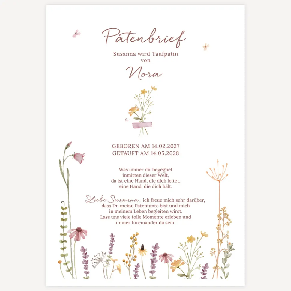 Patenbrief "Wildromantische Blüten"