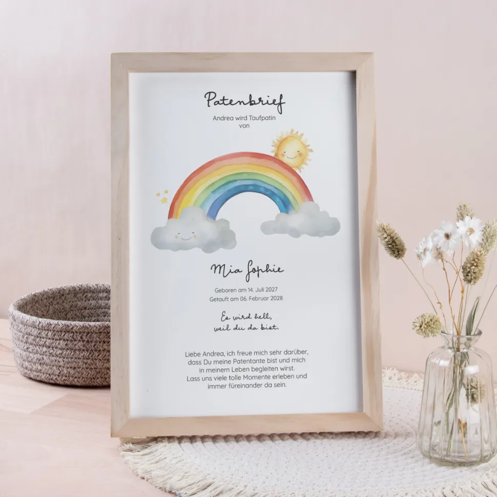 Patenbrief "Wolke mit Regenbogen"