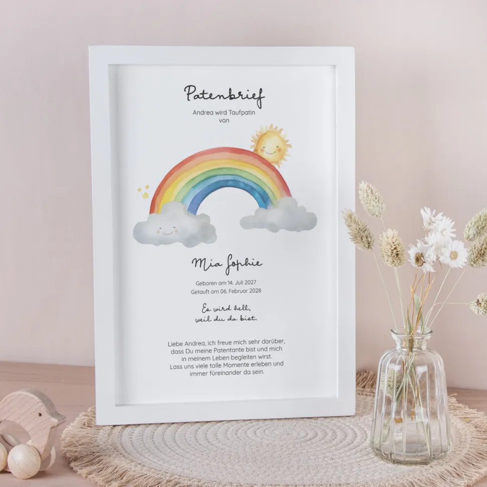 Patenbrief "Wolke mit Regenbogen"