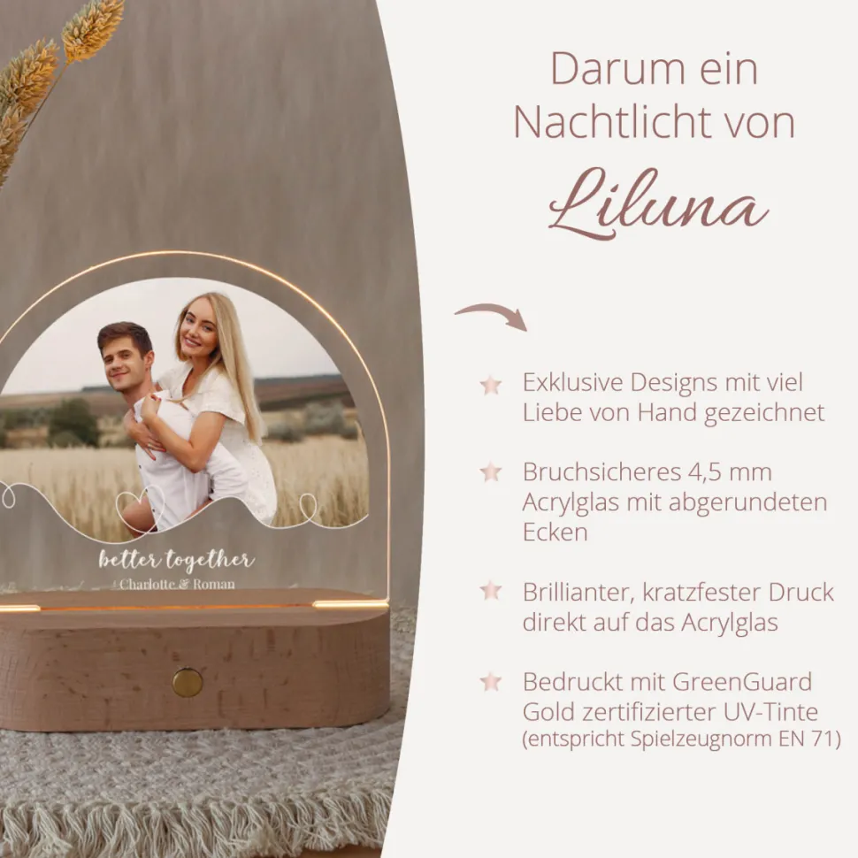 Personalisierte Fotolampe "Better together"