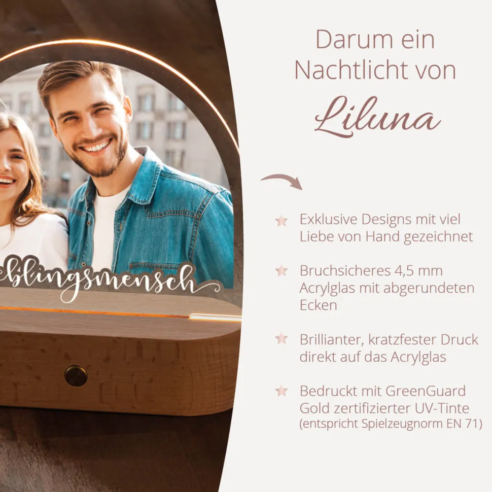 Personalisierte Fotolampe "Lieblingsmensch"