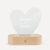 Personalisierte LED-Lampe Herz mit Namen "Calligraphy Style"