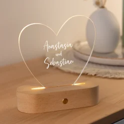 Personalisierte LED-Lampe Herz mit Namen