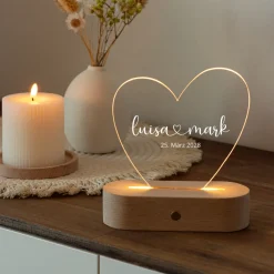 Personalisierte LED-Lampe Herz mit Namen 