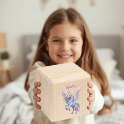 Personalisierte Spardose Kinder "Einhorn mit Flügeln Elysia"
