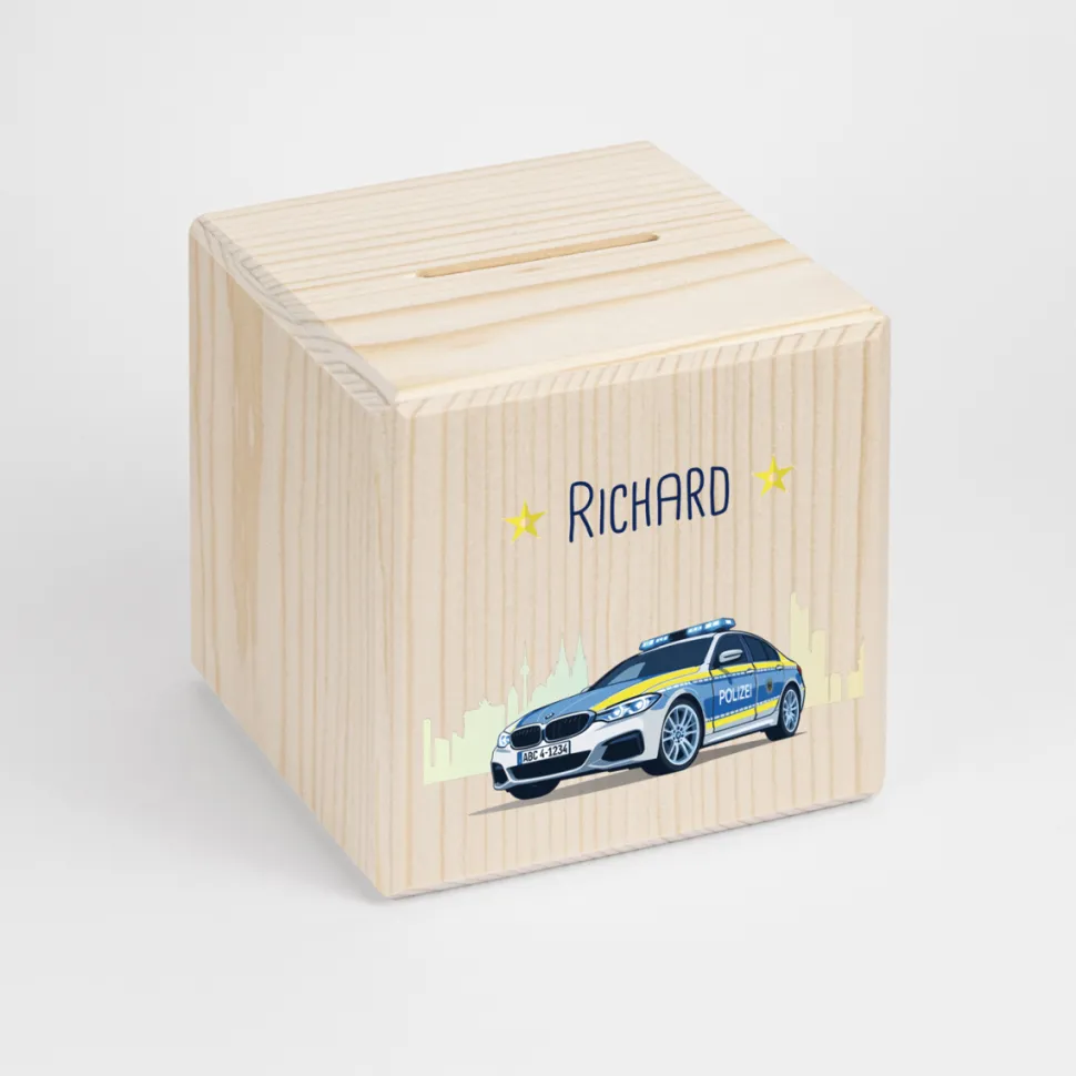 Personalisierte Spardose Kinder "Polizei"