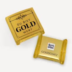 Ritter Sport Mini mit Banderole gold "Du bist Gold wert"