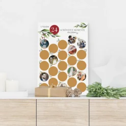Rubbel Adventskalender mit Fotos Mistelzweig
