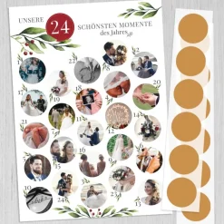 Rubbel Adventskalender mit Fotos Mistelzweig