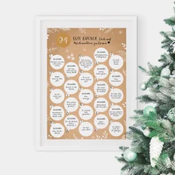 Rubbel Adventskalender mit Text Frohe Weihnachten