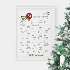 Rubbel Adventskalender mit Text Mistelzweig