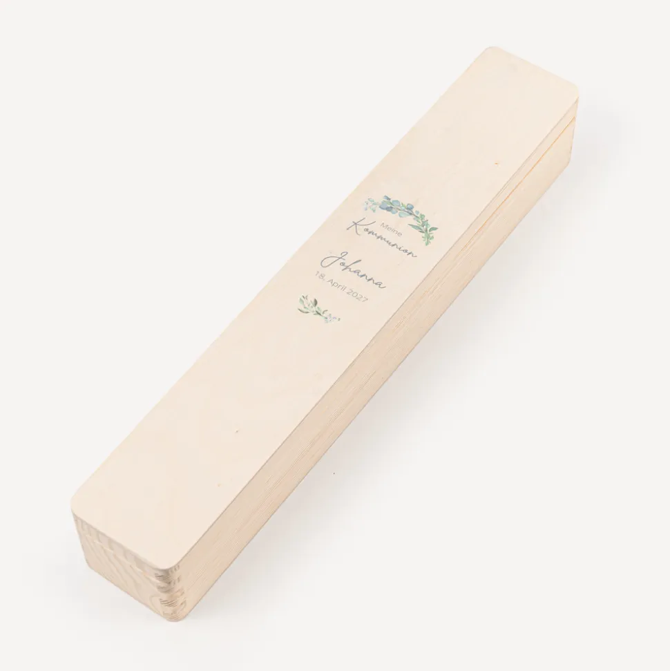 Schmale Kerzenbox Holz "Naturell"