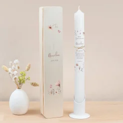 Schmale Kerzenbox Holz "Wild Flowers"