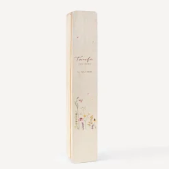 Schmale Kerzenbox Holz "Wildromantische Blüten"